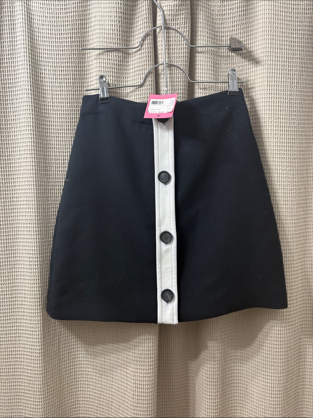 kate spade Black Mini Skirt with White Center Placket